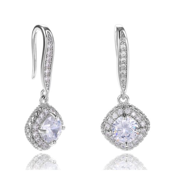Simulated Diamond Drop Earrings - Picture 10 of 13